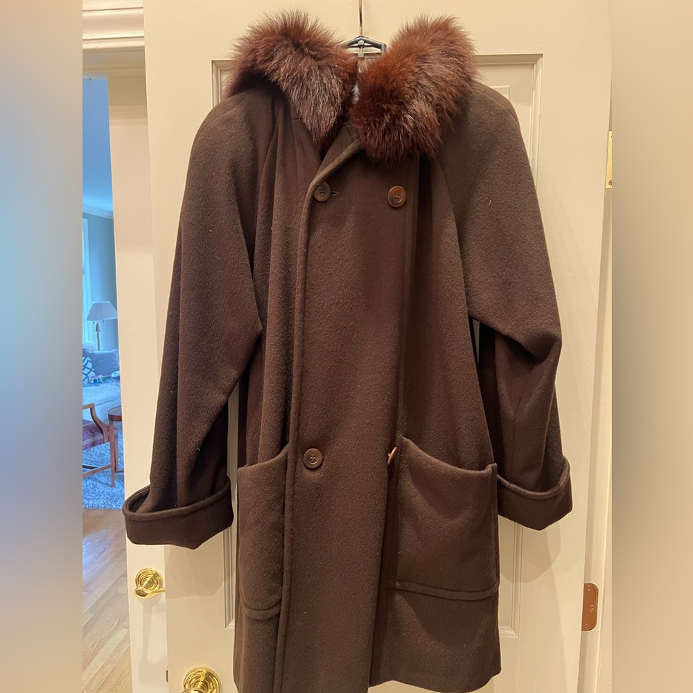 Chocolate Brown Fur Lined Hooded Jacket Steve By Serle
